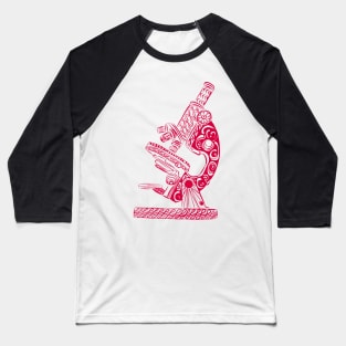 Scientific Microscope Line Drawing (Beetle Crimson) Baseball T-Shirt